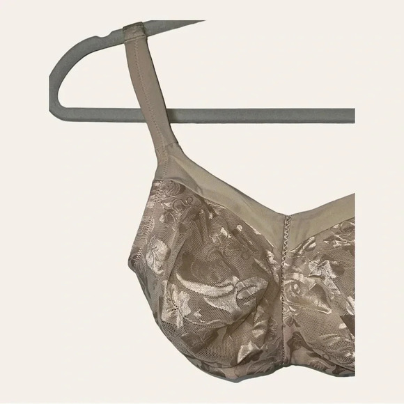 0301. WACOAL 34DDD BRA NUDE COLOR FLORAL ADJUSTABLE‎ STRAPS NOTPADDED - Picture 2 of 9